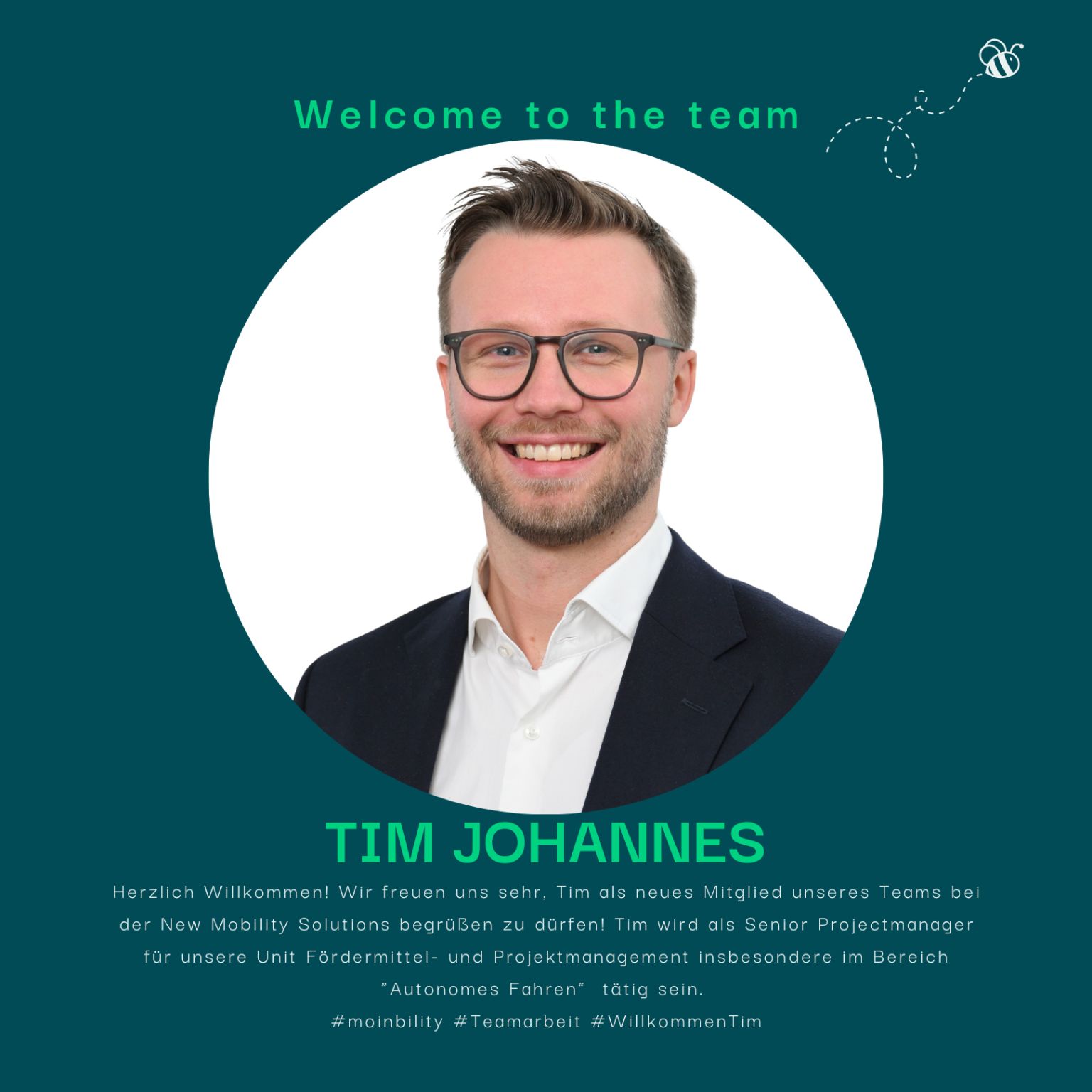 Welcome Tim Johannes